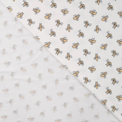 Glitter Bees Off White